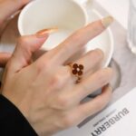 [Eternal Jewelry]CLOVER CARNELIAN RING ROSE GOLD DIAMOND - Image 2