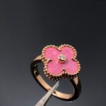 [Eternal Jewelry]CLOVER RHODONITE ROSE GOLD RING - Image 4