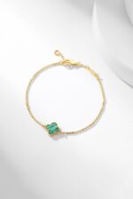 [Eternal Jewelry]CLOVER BRACELET MALACHITE 1 MOTIF - Image 3
