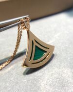 [Eternal Jewelry]DREAM MALACHITE DIAMOND PAVED PINK GOLD NECKLACE - Image 4