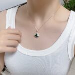 [Eternal Jewelry]DREAM MALACHITE DIAMOND PAVED PINK GOLD NECKLACE - Image 8