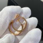 [Eternal Jewelry]LOVE DIAMOND PINK GOLD HOOP EARRINGS - Image 4