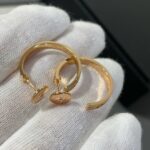 [Eternal Jewelry]LOVE DIAMOND PINK GOLD HOOP EARRINGS - Image 5
