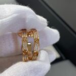 [Eternal Jewelry]LOVE DIAMOND PINK GOLD HOOP EARRINGS - Image 7