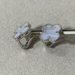 [Eternal Jewelry]CLOVER CHALCEDONY SILVER STUD EARRINGS - Image 3