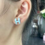 [Eternal Jewelry]POP H SKY BLUE STUD EARRINGS - Image 2