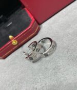 [Eternal Jewelry]LOVE CERAMIC DIAMOND PAVED SILVER EARRINGS - Image 6