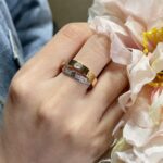 [Eternal Jewelry]LOVE PINK GOLD SILVER DIAMOND DOUBLE RING - Image 2