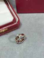 [Eternal Jewelry]LOVE PINK GOLD SILVER DIAMOND DOUBLE RING - Image 6