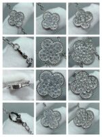 [Eternal Jewelry]CLOVER 6 MOTIF DIAMOND PAVED NECKLACE - Image 3