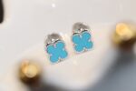 [Eternal Jewelry]CLOVER MINI TURQUOISE SILVER STUD EARRINGS - Image 3