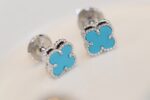 [Eternal Jewelry]CLOVER MINI TURQUOISE SILVER STUD EARRINGS - Image 4