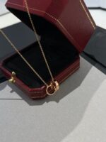 [Eternal Jewelry]LOVE NECKLACE DOUBLE RING PINK GOLD - Image 2