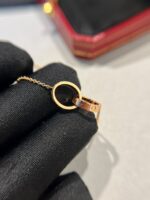 [Eternal Jewelry]LOVE NECKLACE DOUBLE RING PINK GOLD - Image 3
