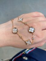 [Eternal Jewelry]STAR AND SUN 4 MOTIF WHITE MOP PINK GOLD BRACELET - Image 3