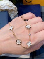 [Eternal Jewelry]STAR AND SUN 4 MOTIF WHITE MOP PINK GOLD BRACELET - Image 8