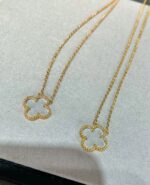 [Eternal Jewelry]CLOVER ROCK CRYSTAL ROSE GOLD NECKLACE - Image 5