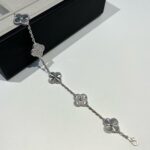 [Eternal Jewelry]CLOVER 5 MOTIF SILVER DIAMOND BRACELET - Image 2