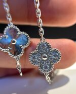 [Eternal Jewelry]CLOVER 5 MOTIF SILVER DIAMOND BRACELET - Image 7