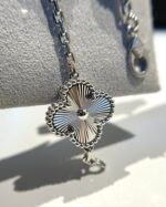 [Eternal Jewelry]CLOVER 5 MOTIF SILVER DIAMOND BRACELET - Image 8