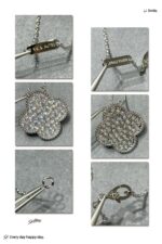 [Eternal Jewelry]CLOVER 25MM LARGE PENDANT DIAMOND PAVED SILVER NECKLACE - Image 7