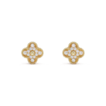 [Eternal Jewelry]CLOVER MEDIUM 1 MOTIFS FUll DIAMOND EARRINGS