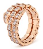 [Eternal Jewelry]SERPENTI RING PINK GOLD DIAMOND DOUBLE ROW - Image 2