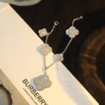 [Eternal Jewelry]CLOVER BRACELET 5 MOTIF SILVER DIAMOND PAVED - Image 5