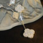 [Eternal Jewelry]CLOVER BRACELET 5 MOTIF SILVER DIAMOND PAVED - Image 4