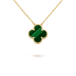 [Eternal Jewelry]CLOVER 15MM MALACHITE SINGLE FLOWER  NECKLACE - Image 2