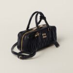 Arcadie Matelassé Large Soft Lamb Leather Handbag Black - Image 2