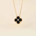 [Eternal Jewelry]CLOVER 15MM DIAMOND ONYX NECKLACE - Image 6
