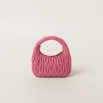 Wander Matelassé Soft Lamb Nappa Small Crescent Moon Bag Peach Blossom Pink - Image 4