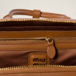 Arcadie Leather Large Handbag Cognac color - Image 5