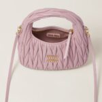 Wander Matelassé Soft Lamb Nappa Small Crescent Moon Bag Snow Pink - Image 2