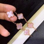 [Eternal Jewelry]CLOVER 5 MOTIFS Pink  AGATE  BRACELET - Image 2