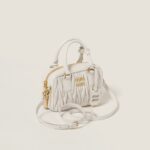 Arcadie Matelassé Soft Lamb Leather Handbag White - Image 2