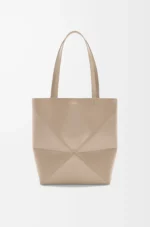 Medium Puzzle Fold tote in shiny calfskin