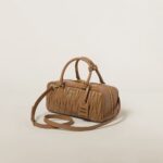 Arcadie Matelassé Large Soft Lamb Leather Handbag caramel color - Image 2