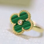 [Eternal Jewelry]CLOVER MALACHITE RING GOLD DIAMOND - Image 5