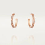 [Eternal Jewelry]LOVE DIAMOND PINK GOLD HOOP EARRINGS - Image 2