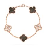 [Eternal Jewelry]CLOVER 5 MOTIF GRAY MOP DIAMOND BRACELET - Image 2