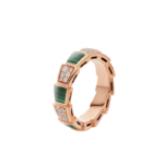 [Eternal Jewelry]SERPENTI RING PINK GOLD MALACHITE DIAMOND PAVED 4MM - Image 2