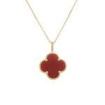 [Eternal Jewelry]CLOVER 25MM NECKLACE GOLD CARNELIAN - Image 2