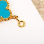[Eternal Jewelry]CLOVER 5 MOTIF TURQUOISE DIAMOND GOLD BRACELET - Image 5
