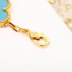 [Eternal Jewelry]CLOVER 5 MOTIF TURQUOISE DIAMOND GOLD BRACELET - Image 6