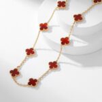 [Eternal Jewelry]CLOVER 10 MOTIFS CARNELIAN NECKLACE - Image 5