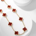 [Eternal Jewelry]CLOVER 10 MOTIFS CARNELIAN NECKLACE - Image 6