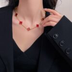 [Eternal Jewelry]CLOVER 10 MOTIFS CARNELIAN NECKLACE - Image 9