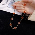 [Eternal Jewelry]CLOVER 10 MOTIFS CARNELIAN NECKLACE - Image 11